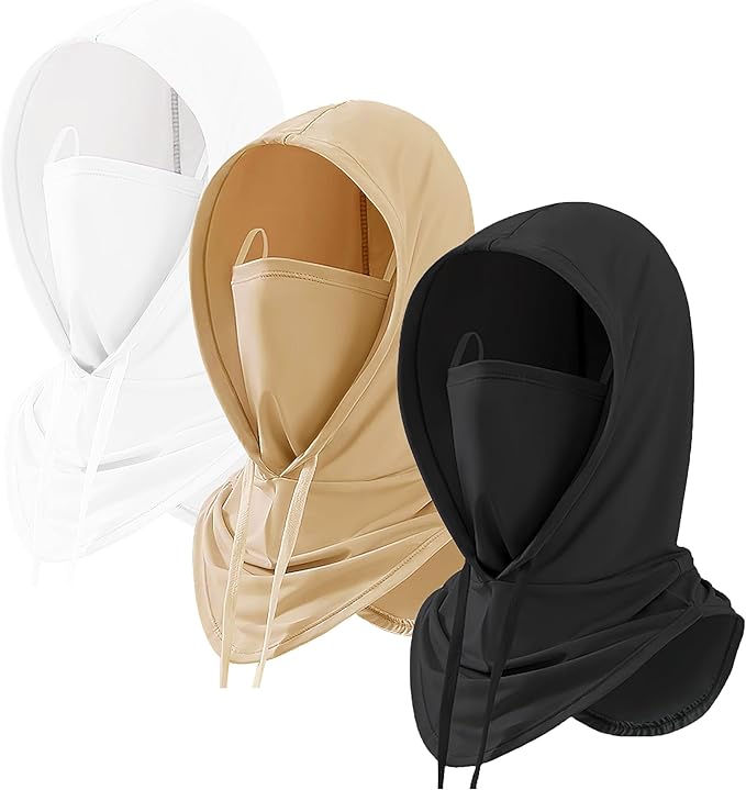 3 Pack Balaclava Sun UV Protection Hood Breathable Full Head Mask Face Cover for Men Women Motorcycle Cycling Fishing