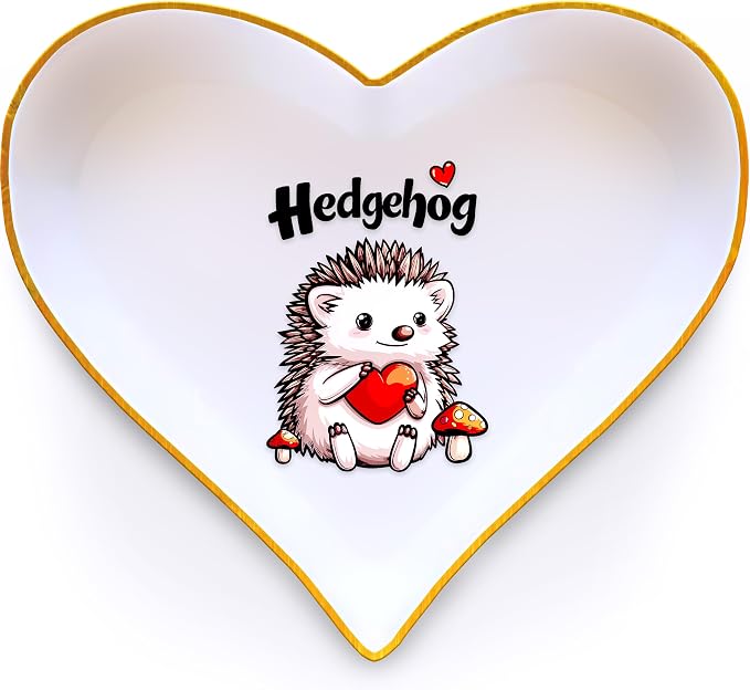 Hedgehog Ring Holder Dish Tray, Gifts For Women Teens Girls, Hedgehog Lovers Themed Stuff Accessories Things Decor Merch, Home Room Ring Earrings Necklace Organizer Holder!