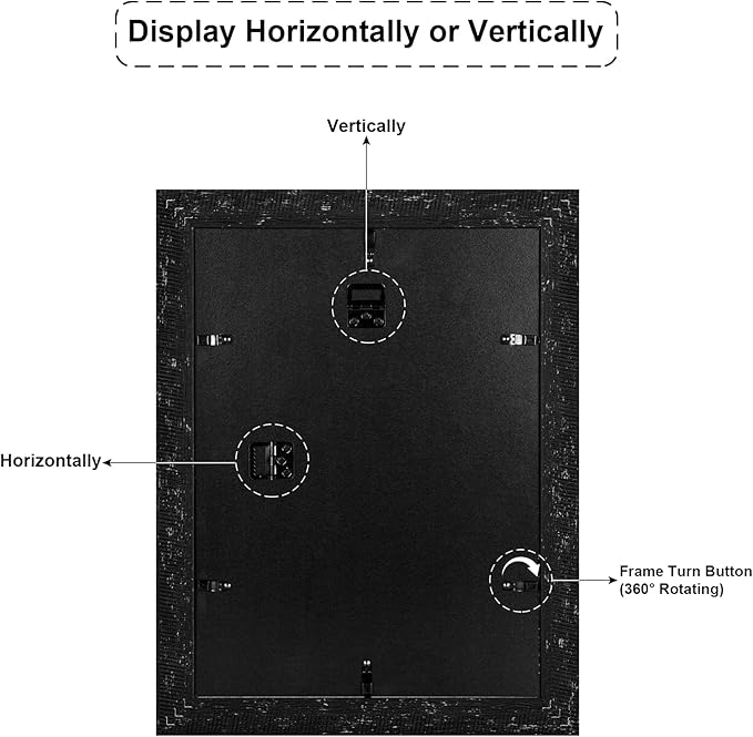11x15 Picture Frame Display 4 opening 5x7 Picture Frame Collage,Multi Photo Frame with Mat,Plexiglass,Horizontal and Vertical Formats for Wall Decor,Black Wood Grain