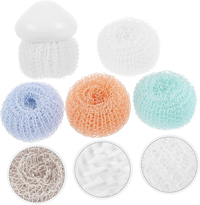 1set Kitchen Cleaning Brush Scrubber with Replacement for Efficient Dish and Pan Cleaning for Kitchenware Vegetables and Sinks