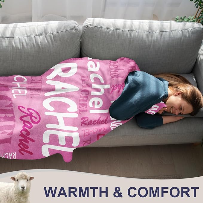 Ships Next Day, Personalized Blankets and Throws Custom Blanket with Name Customized Flannel Blanket for Kids Christmas Blanket Gifts for Teen Girls Boys