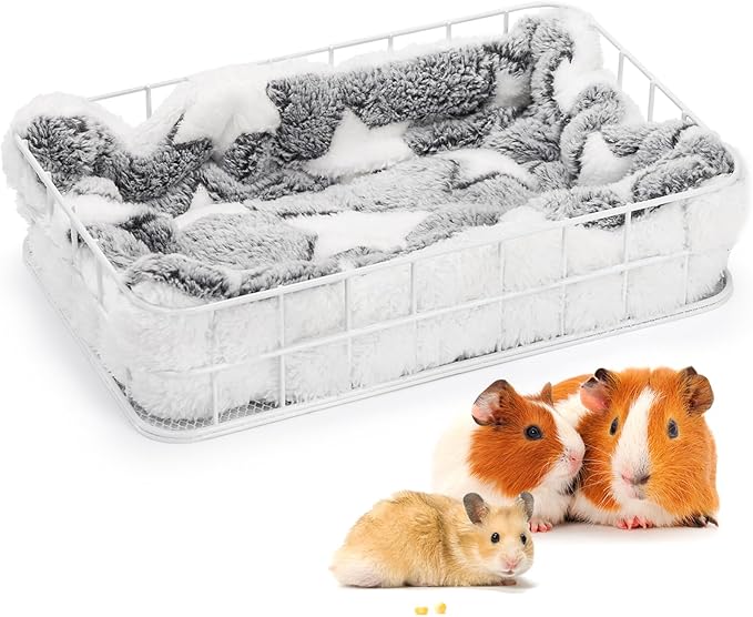 Rat Cage Platform with Mat, Chew Resistant Hanging Squirrel Ledge | Hanging Guinea Pig Cage Small Animals Platform Accessories, Animal Habitat Chinchilla Bed for Squirrel, Hamster, Parrot