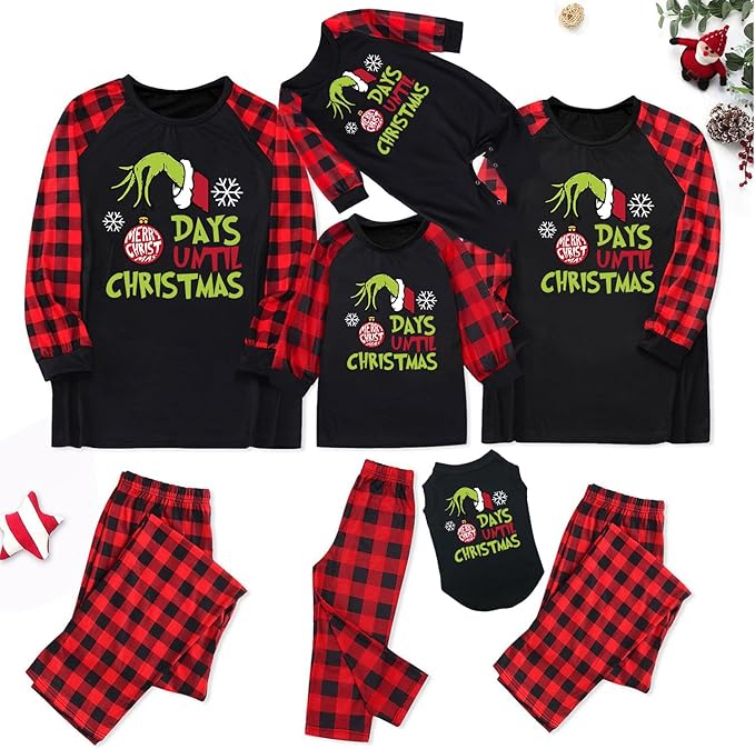 TEERAPHIQUE Christmas Pajamas for Family,Family Holiday Pajamas Matching Sets,Xmas Jammies for Couples
