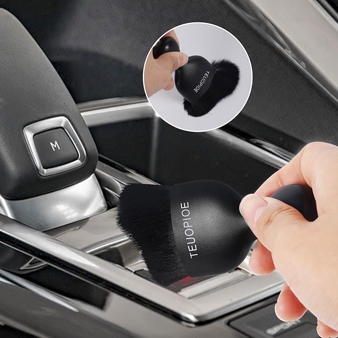 Car Interior Cleaning Brush, Car Duster Interior,Car Detailing Brush Dusting Brush,Car Interior Cleaning Tool, Auto Soft Hair Car Brush,Auto Interior Dust Brush for Air Vents(Black)