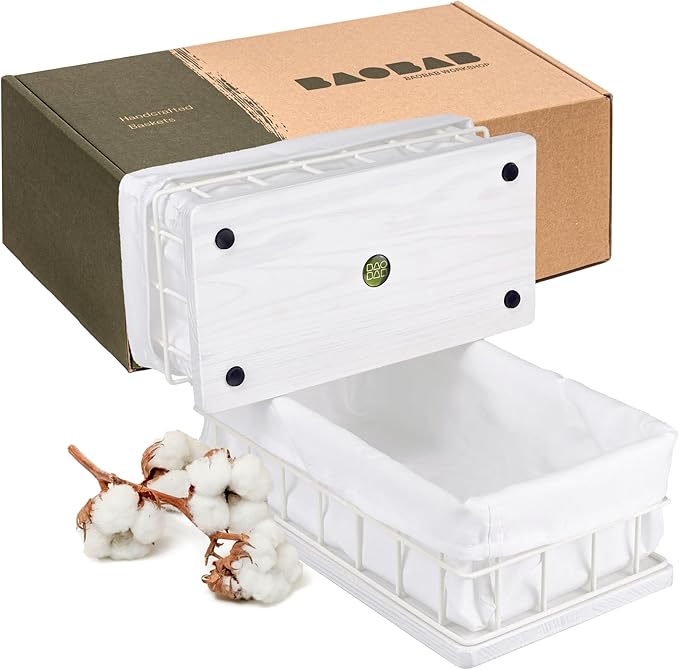 BAOBAB WORKSHOP Toilet Paper Organizer - Bathroom Basket Set of 2