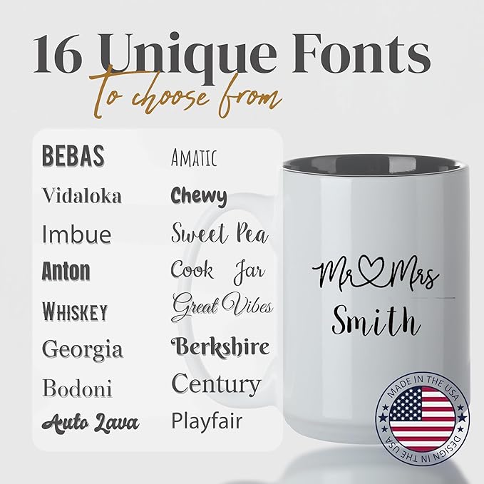 Personalized Coffee Mug, Custom Text or Logo Ceramic Mug, 15oz Customized Name Tea Cup, Gifts for Men & Women, Mother's Day Anniversary Christmas (Engraved Custom Logo, White)