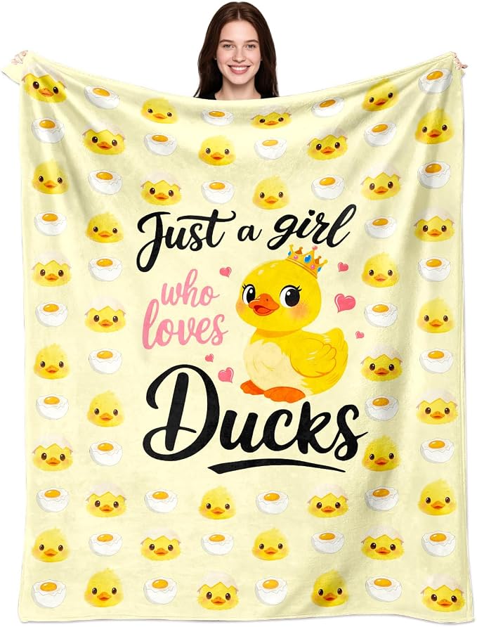 Duck Blanket Gifts for Duck Lovers Soft Flannel Ducks Throw Blanket Room Decor Merch Stuff for Girl Women 50"X40"