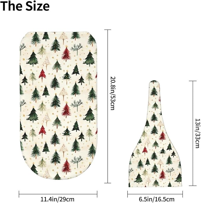 Christmas Baby Swaddle Blanket and Hat Set for Newborn Boys Girls Soft Infant Wrap Sleep Christmas Green Tree