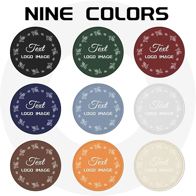 Personalized Coaster, Personalized Coasters Set of 6, Custom Leather Coasters Text/Logo/Image, Leather Set, Customer Business Gifts, Wedding Favor Coaster, Gift for Anniversary New Year
