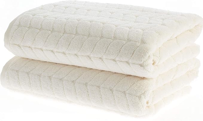 Turkish Cotton Ultra-Soft Plush Absorbent Quick Dry Bathroom Towel Set, Made in Turkey (Cream, Bath Sheet)