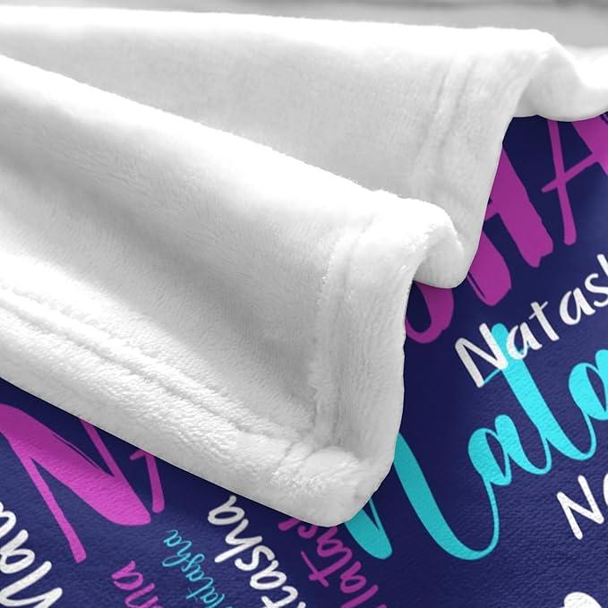 Personalized Custom Baby Blanket with Name for Girls Boys Kids Customized Flannel Blanket for Bed Nursery Room Baby Stroller