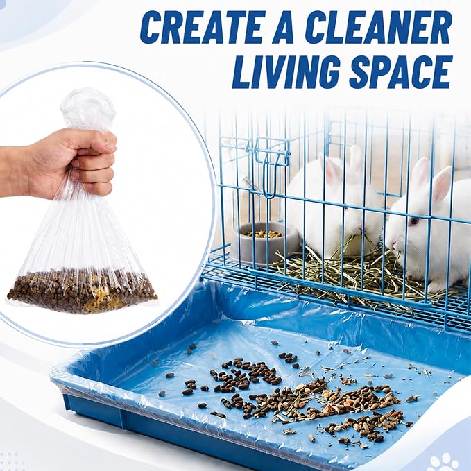 Tondiamo Disposable Rabbit Cage Liners for Litter Box Tray, Large, 150 Pcs