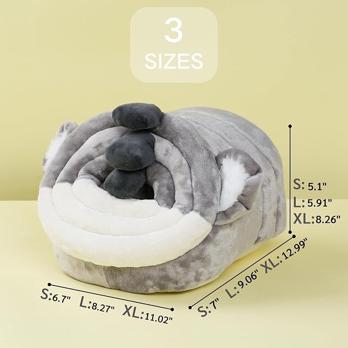JanYoo Hamster Guinea Pig Supplies Bed Accessories House Hedgehog Cage Supplies Chinchilla Ferret Rat Gerbil (S,Koala)