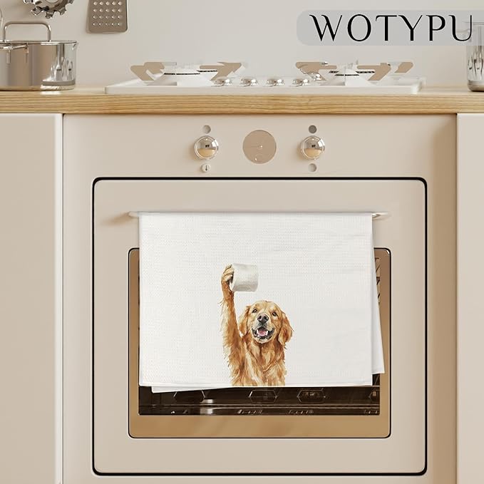 Funny Golden Retriever Gifts Bathroom Hand Towels, Golden Retriever Dog Lovers Gifts Decorative Hand Towels for Kids Guest Bathroom Washroom Half Bath, 16X24 Inch