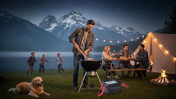 HOUSE AGAIN Grill Brush Bristle Free, 304 Stainless Steel Food-Grade Brush Head with Scraper, Safe BBQ Outdoor Grill Cleaning Brush Strong Barbecue Brush Cleaner Non Wire for Grill Grate/Wooden Handle