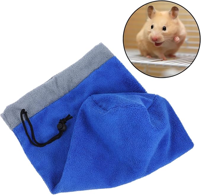 Flannel Pet Grooming Towel for Ferret Small Animals Fast Drying Bathrobe Drawstring Soft Absorbent Ferret Cleaning Accessories