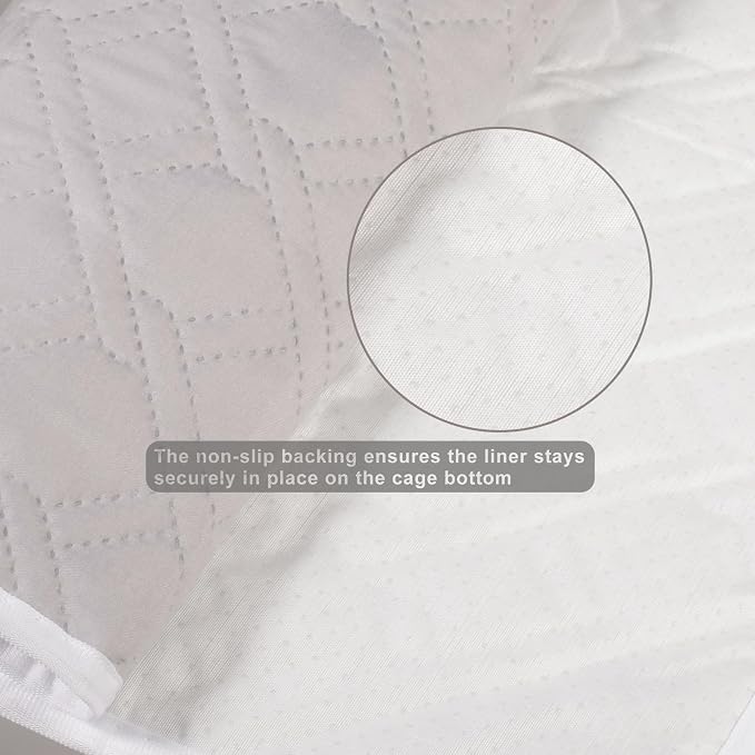 2 Pack Guinea Pig Cage Liners, 48" x 32" Washable Guinea Pig Pee Pads, Reusable Super Absorbent Non-Slip Training Mat Bedding for Small Animals - Hamster, Rabbit, Chinchilla, Rat (Gray)