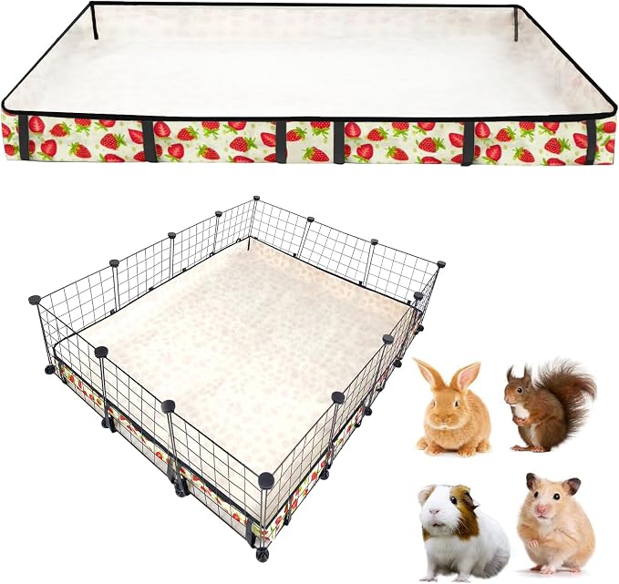 Guinea Pig Cage Liner，Washable Waterproof Oxford Cloth Cage Liners for Small Animals,Hamster Chinchilla Hedgehog Rabbit and Other Small Animals Not Include Cage(42x56 inches)