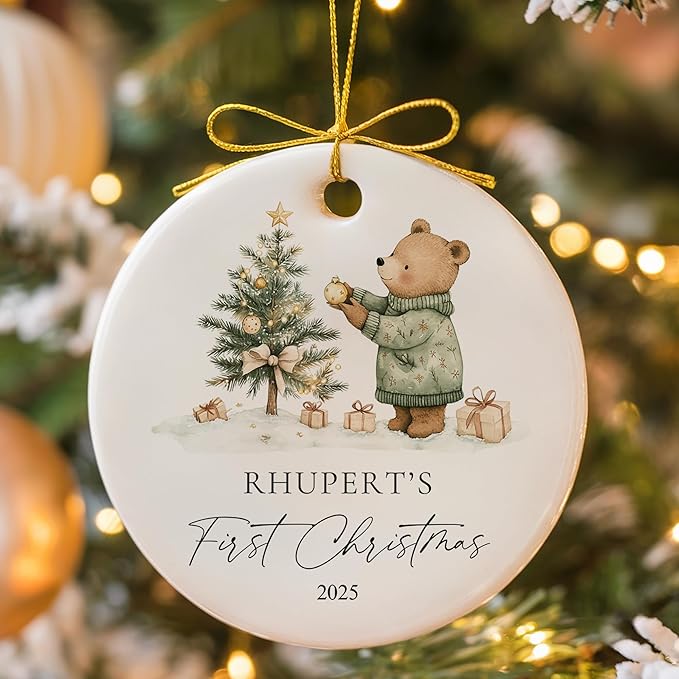 Baby's First Christmas Ornament Boy Girl 2025 Personalized Baby's First Christmas Ornaments Keepsake for Newborn, My First Christmas New Mom, Dad, Christmas Tree Keepsake Gift Idea