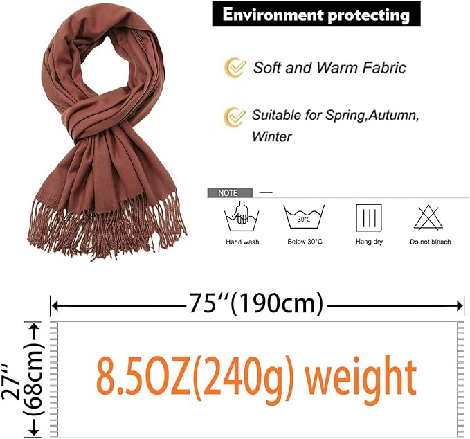 RIIQIICHY Women's Scarf Pashmina Shawls and Wraps for Evening Dress Bridesmaid Wedding Bridal Winter Warm Long Large Scarves