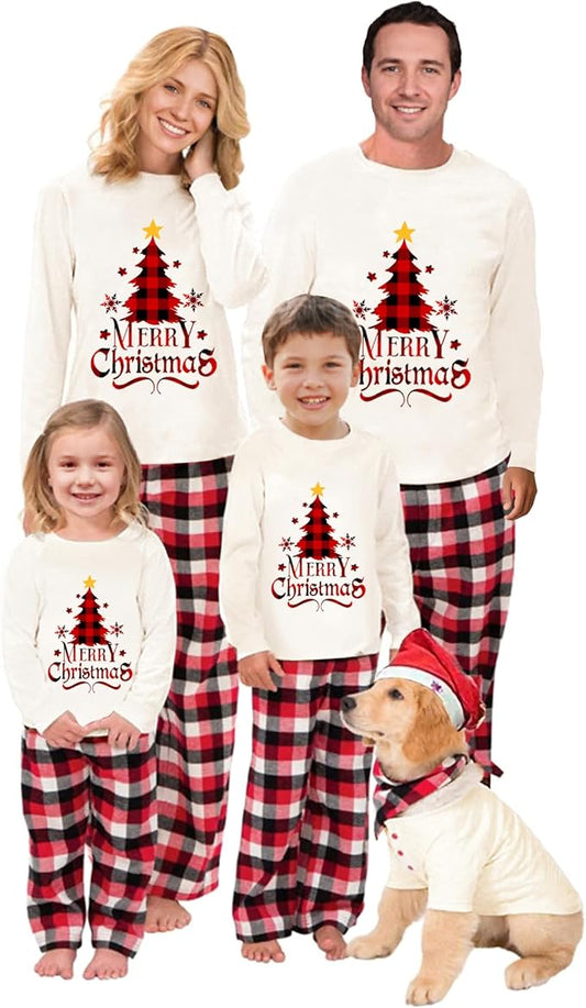 Christmas Family Pajamas Matching Sets, Matching Christmas Pjs For Family and Dog, Holidays Jammies Family Pjs Set