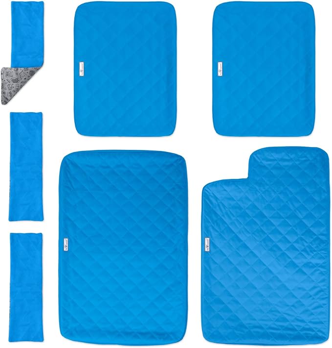 Paw Inspired Fitted Fleece Liner Set for Critter Nation 2-Story Cage, Blue | Double Unit Combo Pack for Ferret Nation/Critter Nation Cage, For Ferrets, Rats, Chinchillas, Hedgehogs, Small Animals, Pets