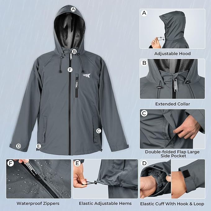 KastKing HydroSense Essential Waterproof Rain Suit for Men and Women, Lightweight, Durable Outdoor Gear for Fishing, Hiking