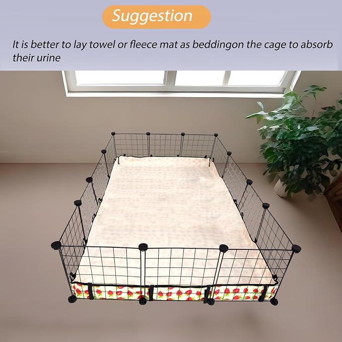 Guinea Pig Cage Liner，Washable Waterproof Oxford Cloth Cage Liners for Small Animals,Hamster Chinchilla Hedgehog Rabbit and Other Small Animals Not Include Cage(36x48 inches)