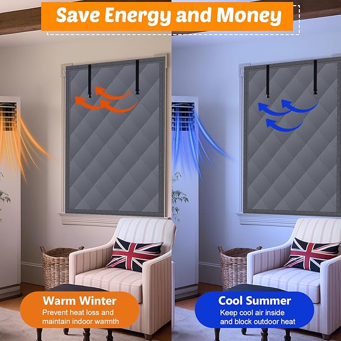 3 Layer 28x39in Thermal Insulated Window Cover for Winter,Roll-Up Insulated Window Blanket with Hook & Loop,Windows Insulation Kit for Bedroom Attic RV to Keep Winter Warm