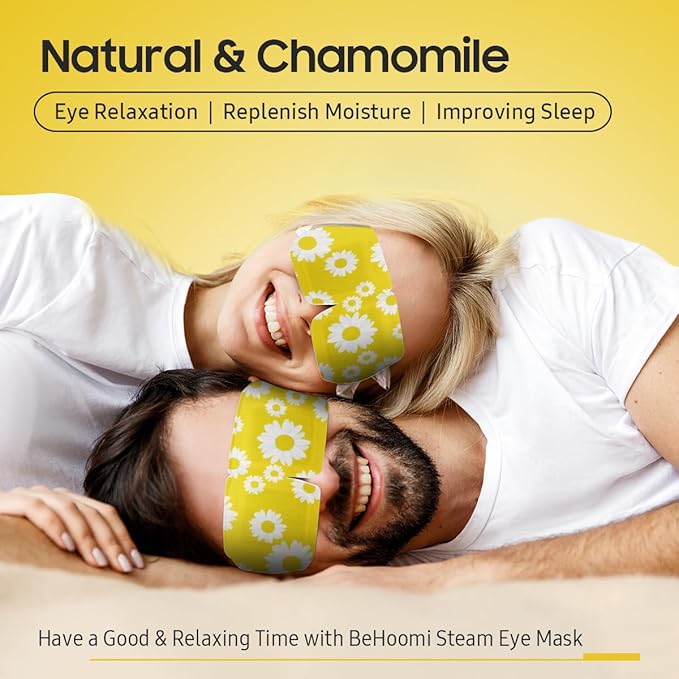 20Packs Steam Eye Mask, Heated Eye Mask Warm Compress for Eyes, Disposable Self Heating Steam Mask for Home, Sleep, Spa, Travel Essentials & Relaxation Gifts, Valentine's Day Gifts (Chamomile)