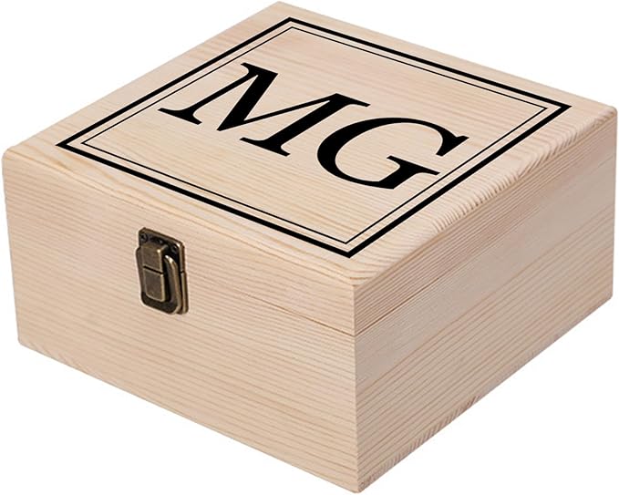 Personalized Keepsake Memory Box Custom Name Wooden Decorative Storage Box with Lids, Christmas Gift Box for Women Men Customized Gifts for Birthday Anniversary Wedding Graduation