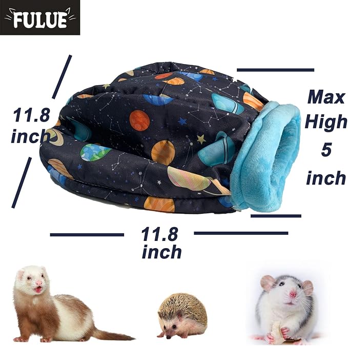 Ferret Cage Accessories Cute Ferret Rat Bed Stuff for Cage Set Supplies(Black Galaxy)