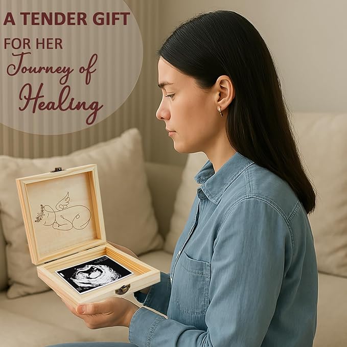 Miscarriage Memory Box, A Heartfelt Sympathy Gift for Mothers Loss of Baby, Premium Wooden Keepsake Box, Remembrance Gifts Miscarriages, Infant Loss Memorial for Moms and Dads