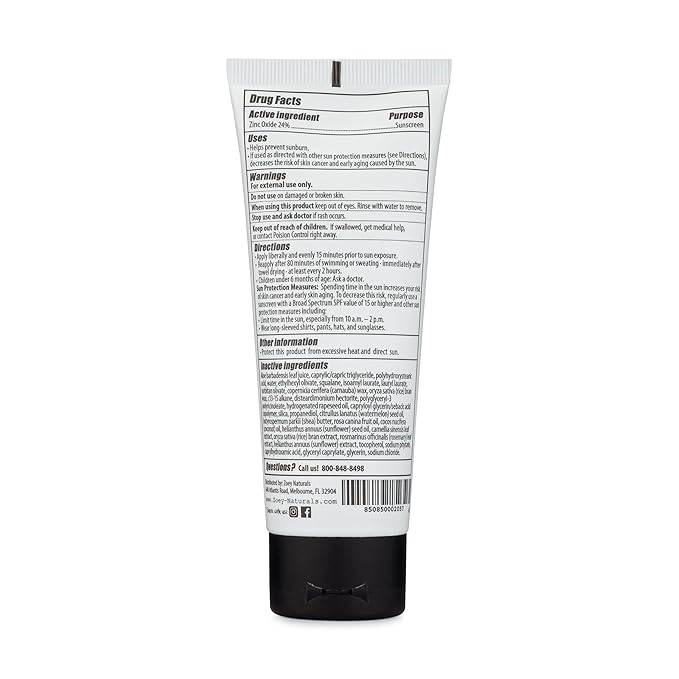 Zoey Naturals SPF 50+ Sunscreen for Babies & Children - Water-Resistant, Reef-Safe, Non-Nano Zinc Oxide, for Sensitive Skin & Kids, Made in USA