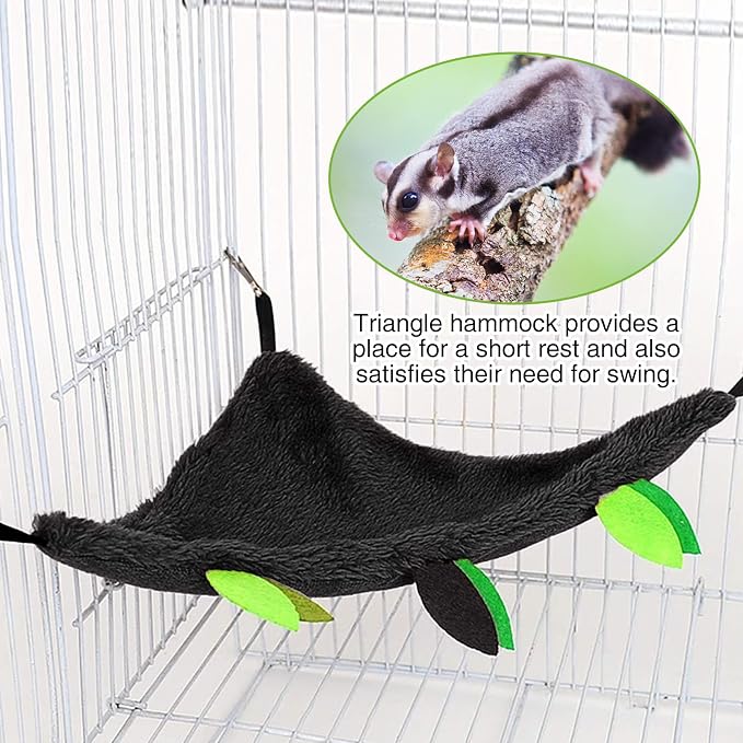 Hamiledyi 5PCS Hamster Hammock Small Animals Hanging Warm Bed House Rat Cage Nest Accessories Toy Hanging Tunnel Soft Bed Rope and Swing for Sugar Glider Squirrel Hamster Playing Sleeping