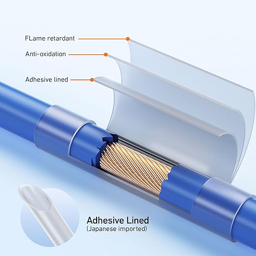 TKDMR 446 Pcs Heat Shrink Tubing Kit - 4:1 Ratio Adhesive Lined, Marine Grade Shrink Wrap,Industrial Heat Shrink Tubing,Clear