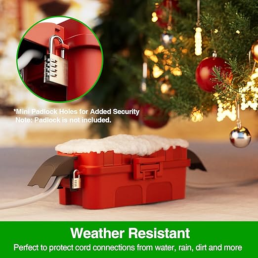 Flemoon [2 Pack] IP55 Small Outdoor Electrical Box Waterproof (Inner 5.9 x 3.2 x 1.8inch), Extension Cord Cover with Detachable Awning Covers for Plug, Outlet, Holiday Lights, Red