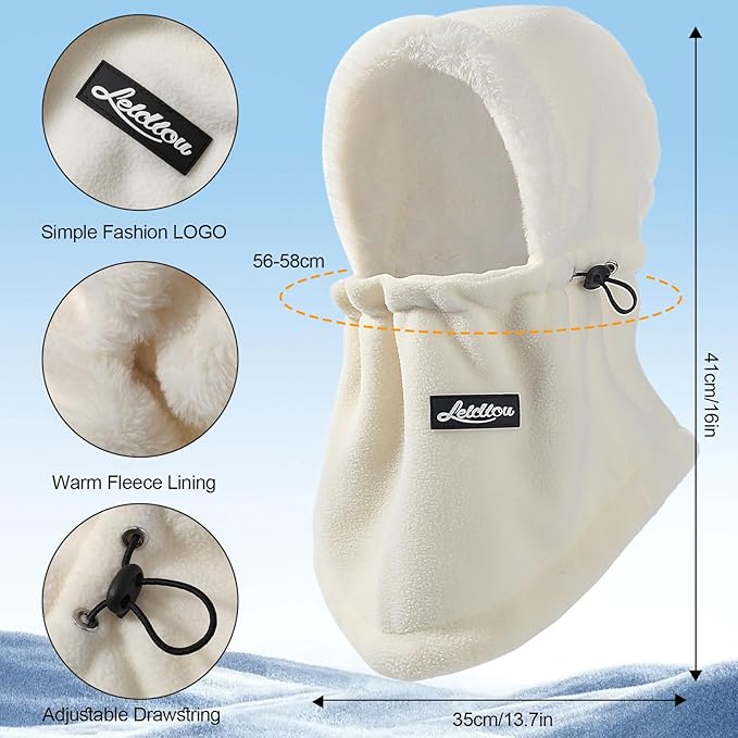 Balaclava Ski Mask for Women Winter Fleece Windproof Face Mask Neck Warmer Scarf Helmet Hood Outdoor