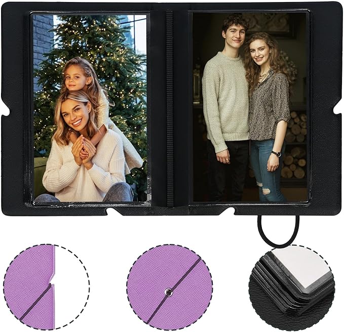 Lifting Small Photo Album 4x6 28 Pockets Plastic 4 x 6 Photo Book Album with Customizable Cover Mini Picture Album for Family Wedding Anniversary Baby Vacation (Royal Purple)