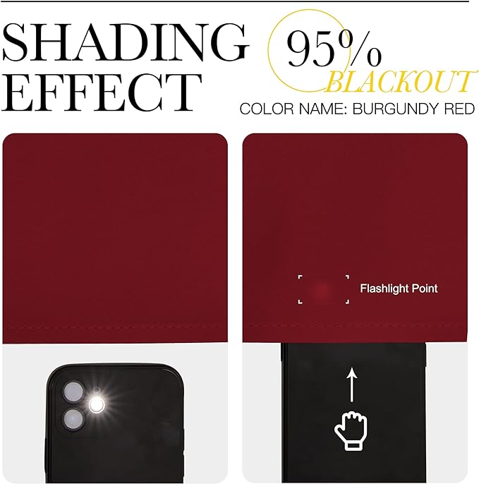 NICETOWN Christmas Burgundy Blackout Curtains and Drapes - Thermal Insulated Solid Rod Pocket Blackout Draperies/Panels for Guest Room (1 Pair, 70 by 84-Inch)
