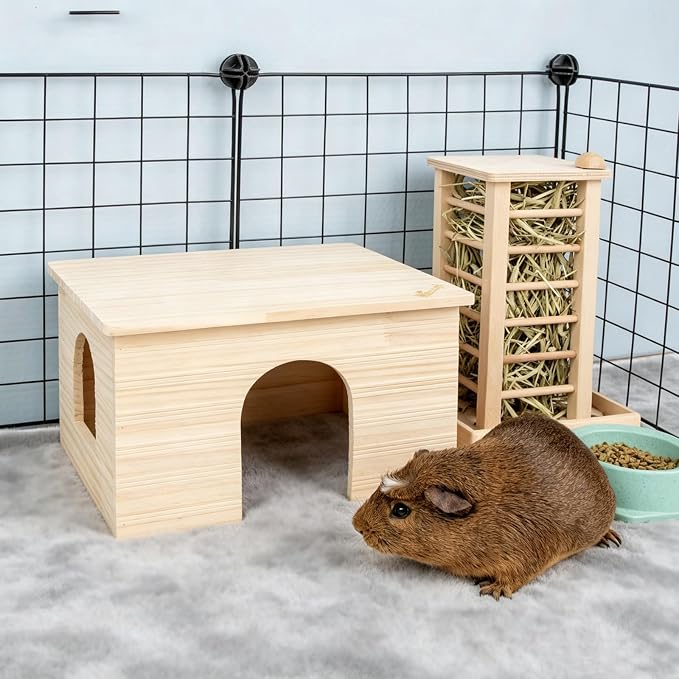 2 Pack Guinea Pig Fleece Cage Liners, 48" x 32" Washable Guinea Pig Pee Pads, Reusable Super Absorbent Non-Slip Training Mat Bedding for Small Animals - Hamster, Rabbit, Chinchilla, Rat (Gray)