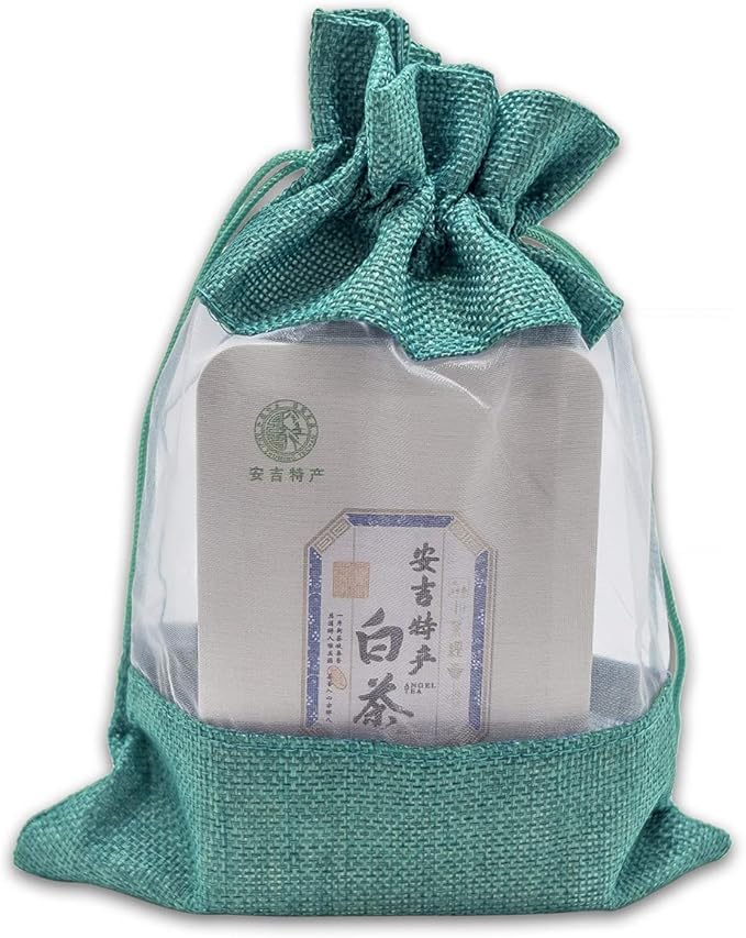 48-Pack Large Linen Burlap & Organza Gift Bags w. Drawstrings (6.5x8.5 in, Teal) - Party Favors, Presents, Samples & Treats Mesh Pouch by The Display Guys