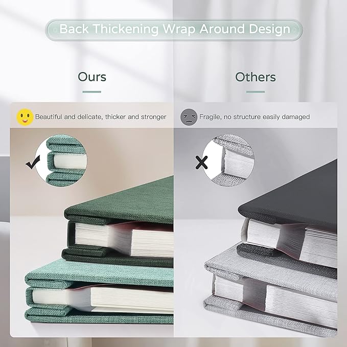 Popotop Large Photo Album Self Adhesive 4x6 5x7 8x10 Scrapbook Album DIY Picture Book,Gifts for Mom,Family Baby and Wedding,with Metal Pen and Plastic Board