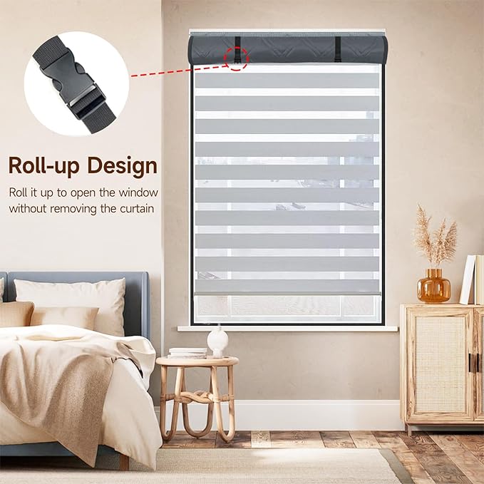 Winter Insulated Window Curtain 47"x63", Oxford Cloth Thermal Insulated Window Cover with Buckles,Heavy Duty Window Insulation Kit Fits Windows up to 46"x62",Grey
