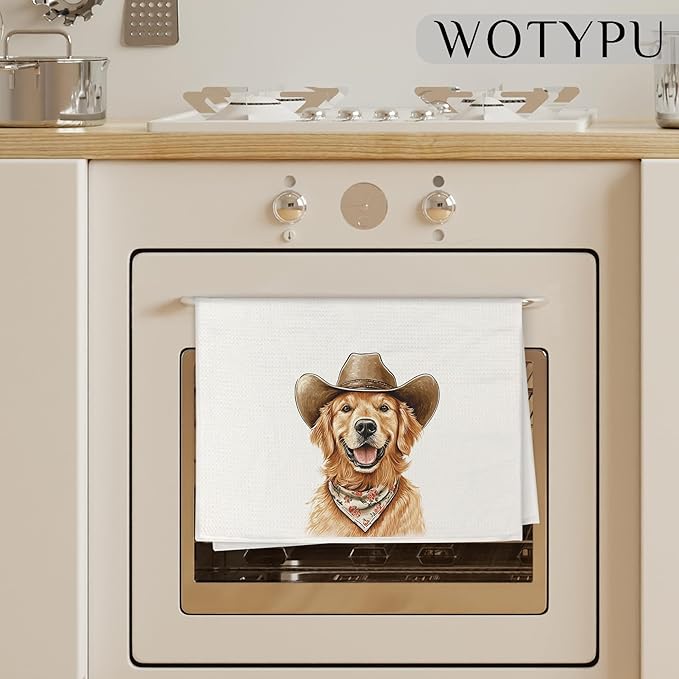 Golden Retriever Gifts Kitchen Towels, Golden Retriever Dog Gifts for Women Dish Tea Towel for Kitchen Decor, Golden Retriever Gifts Hand Towels for Bathroom Decor, 16X24 Inch