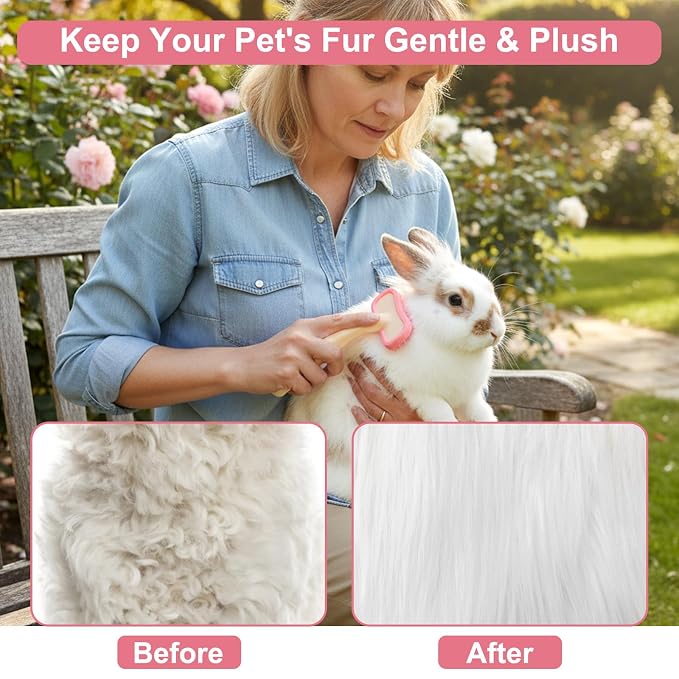 2Pcs Rabbit Brush, Bunny Brush for Grooming, Rabbit Grooming Brushes Kit for Small Pets, Cats, Dogs, Kittens