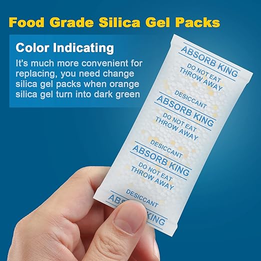 Silica Packets – 2 Gram 400 Packs Silica Gel Packets, Food Grade Desiccant Packs with Color Indicating, Premium Moisture Absorbers for Spices, Foods, Seeds, Dehydrated Vegetable Storage