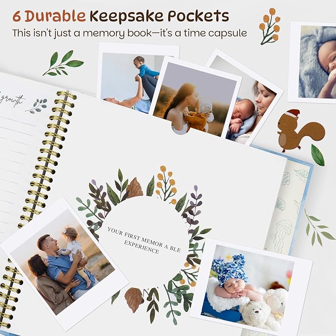 Baby Memory Book Keepsake for Boy and Girl Gifts Timeless First 5 Year Milestone Book to Record Every Event from Birth to Age 5 Gender Neutral Baby Journal Scrapbook Album