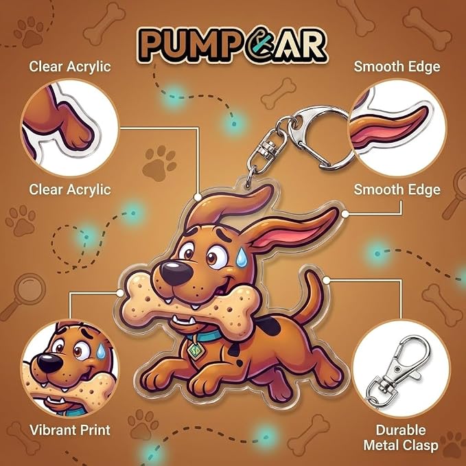 PumpCar Acrylic Keychain Double-Sided Charm Key Ring with Metal Clip Backpack Charm Bag and Car Key Accessory Collectible