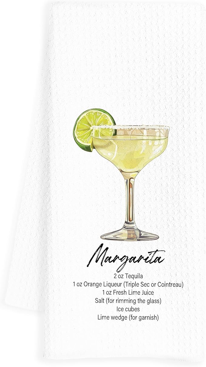 Cocktail Margarita Gifts Kitchen Towels, Cocktail Margarita Dish Tea Hand Towels for Kitchen Bar Decor, Gifts for Bartenders, 16x24 Inch